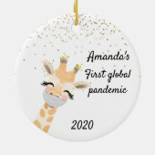 Eerste Global Pandemic Giraffe 2020 Keramisch Ornament (Achterkant)
