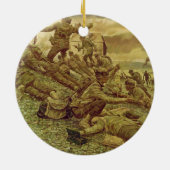 Eerste Golf in Omaha door Ken Riley Keramisch Ornament (Achterkant)