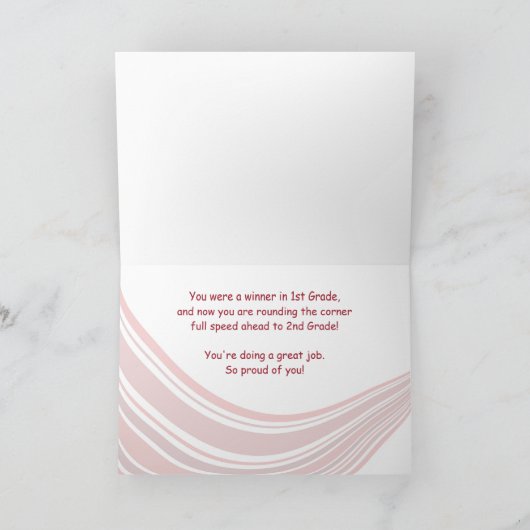 Eerste graad Afstuderen Baseball Bat en Pet op roo Kaart (Binnen)