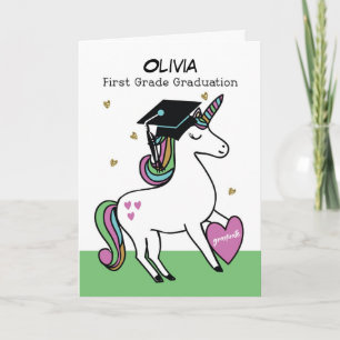 Eerste graad Afstuderen Gefeliciteerd Unicorn Kaart