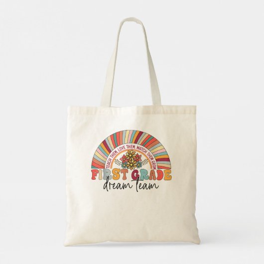 Eerste graad Dream Team Regenboogleraar Kind Terug Tote Bag (Achterkant)