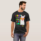 Eerste graad Geen Prob Llama-leraar student terug  T-shirt (Voorkant volledig)