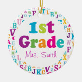 Eerste graad Gepersonaliseerd schoollerarenornamen Keramisch Ornament (Voorkant)