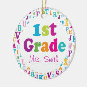 Eerste graad Gepersonaliseerd schoollerarenornamen Keramisch Ornament (Links)