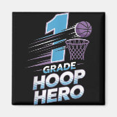 Eerste Graad Hoop Hero -1e Graad Basketbal Terug T Magneet (Voorkant)