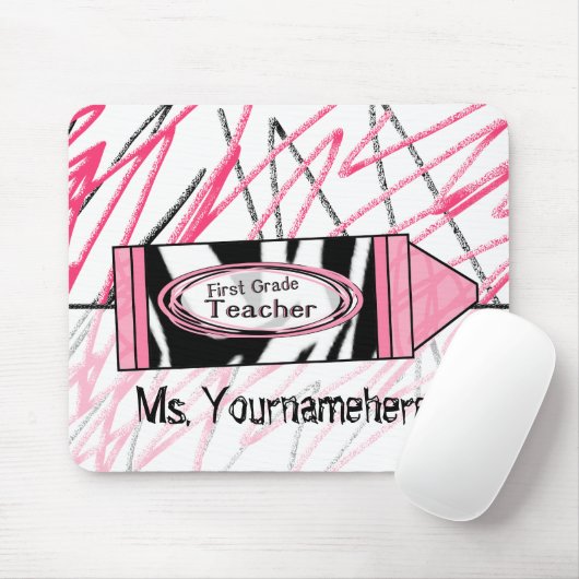 Eerste graad Leerleraar Mousepad - Zebra Print Cra Muismat (Met muis)