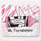 Eerste graad Leerleraar Mousepad - Zebra Print Cra Muismat (Voorkant)