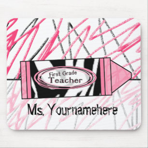 Eerste graad Leerleraar Mousepad - Zebra Print Cra Muismat