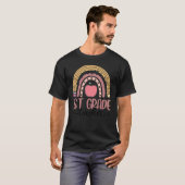 Eerste graad leraar leopard boho regenboog terug n t-shirt (Voorkant volledig)