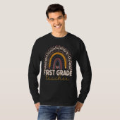 Eerste graad leraar Leopard-regenboog eerste graad T-shirt (Voorkant volledig)