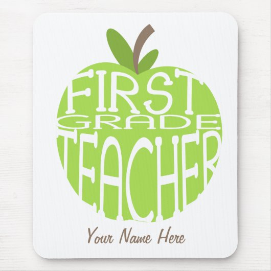 Eerste graad leraar Mousepad - groene appel Muismat (Voorkant)