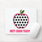 Eerste graad leraar Polka Dot Apple Muismat (Met muis)
