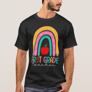 Eerste graad leraar Terug naar school Pencils rege T-shirt