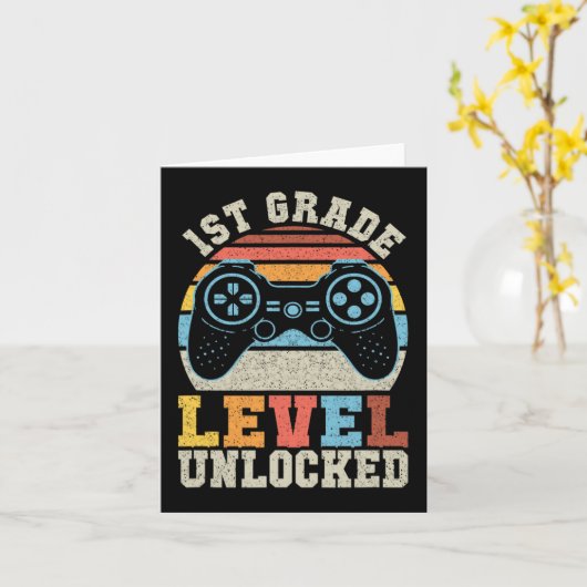 Eerste graad onvergrendelde gamer 1e dag school kaart (Gele Bloem)