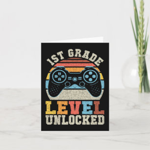 Eerste graad onvergrendelde gamer 1e dag school kaart