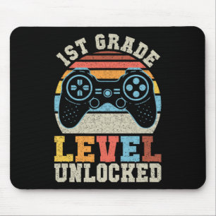 Eerste graad onvergrendelde gamer 1e dag school muismat