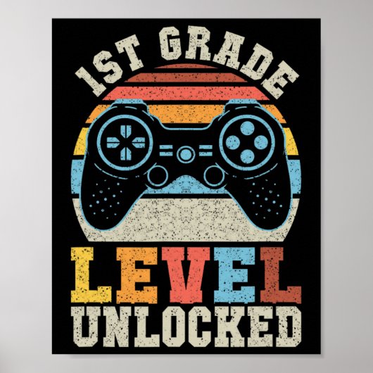 Eerste graad onvergrendelde gamer 1e dag school poster (Voorkant)