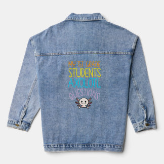 Eerste graad Opwaardering leraar I Axolotl Vragen Denim Jacket