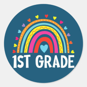 Eerste graad Regenboog Terug naar schoolteam 1st Ronde Sticker