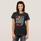 Eerste graad Rocks 1e graad Squad leraar terug naa T-shirt (Voorkant volledig)
