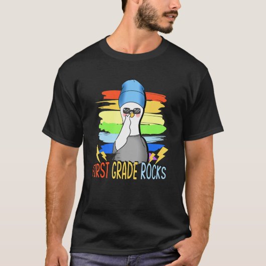 Eerste graad Rocks Cute Duck School 1ste graad T-shirt (Voorkant)