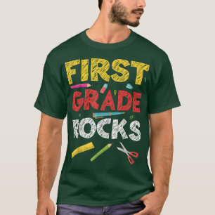 Eerste graad Rocks eerste graad terug naar school T-shirt