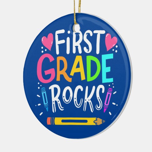 Eerste graad Rocks Team 1e graad leraar Keramisch Ornament (Links)