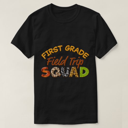 Eerste graad Studenten School Zoo Field Trip Squad T-shirt (Design voorkant)