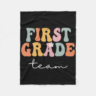 Eerste graad Team Retro Groovy Vintage eerste dag Fleece Deken