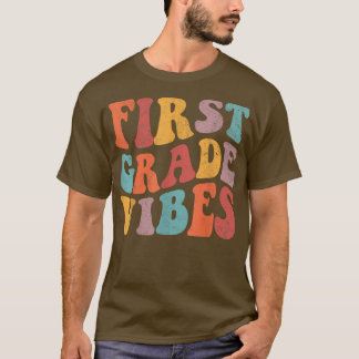 Eerste graad Vibes Funny Back to School Cute Teach T-shirt
