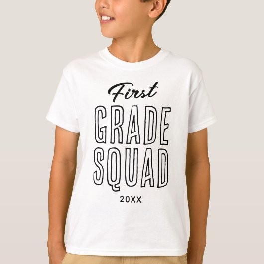 Eerste graad vierkant terug naar school t-shirt (Voorkant)
