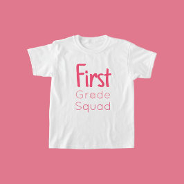 Eerste Grade Squad 3 tinten van roze tekst T-shirt