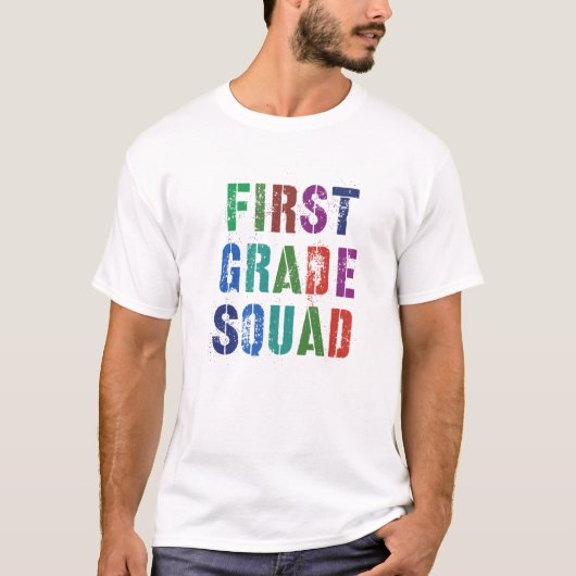 EERSTE GRADE SQUAD Kinder leraar 1St.-Grader leren T-shirt (Voorkant)