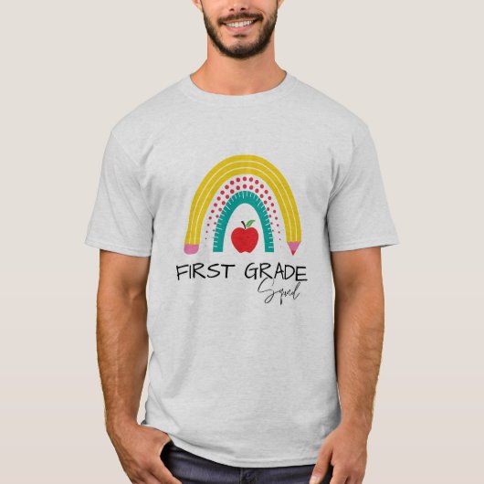 Eerste GRADE Squad Rainbow leraar student kinder B T-shirt (Voorkant)