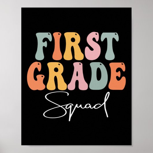 Eerste Grade Squad Retro Groovy Eerste Dag O Poster (Voorkant)