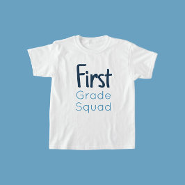 Eerste Grade Squad Tinten van Blauwe Tekst T-shirt