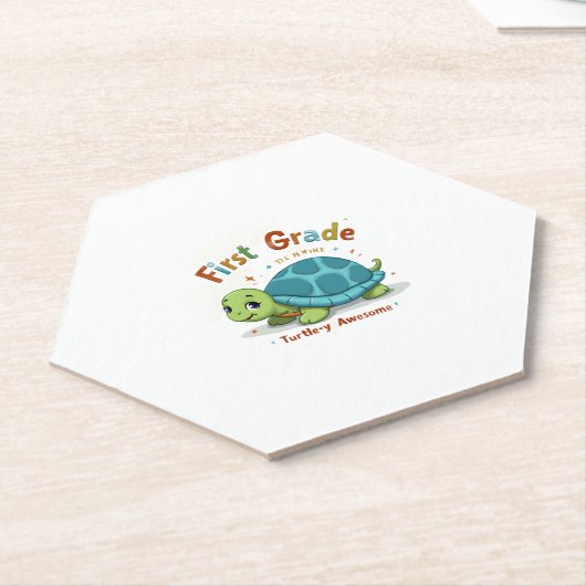 Eerste Grade Turtle-y Geweldige 1st Grade Terug na Kartonnen Onderzetters (Schuin)