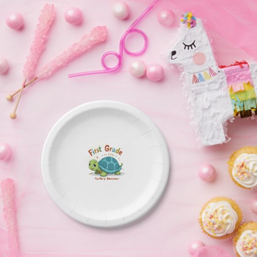 Eerste Grade Turtle-y Geweldige 1st Grade Terug na Papieren Bordje (Feest)