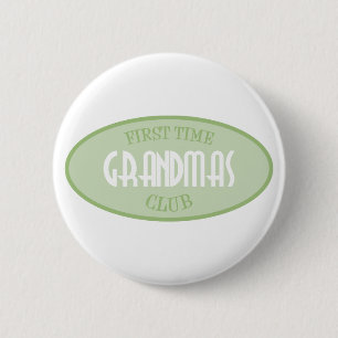 Eerste Grandmas Club (groen) Ronde Button 5,7 Cm