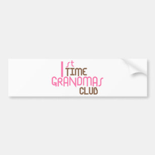 Eerste Grandmas Club (roze) Bumpersticker