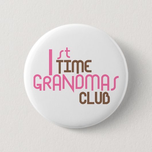 Eerste Grandmas Club (roze) Ronde Button 5,7 Cm (Voorkant)