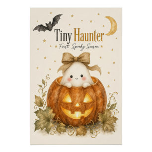 Eerste griezelige seizoen baby Halloween waterverf Perfect Poster