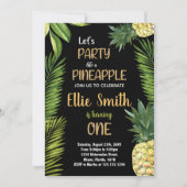 Eerste Groene Ananas Verjaardag Uitnodigingen (Voorkant)