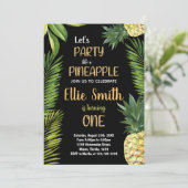 Eerste Groene Ananas Verjaardag Uitnodigingen (Staand voorkant)