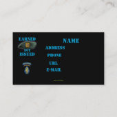 eerste groep speciale strijdkrachten veto irak vis visitekaartje (Achterkant)