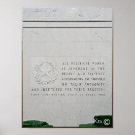 Eerste grondwet, staat Texas, 1845 QUOTE Poster