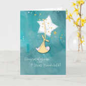 Eerste groot kleinkind, gefeliciteerd, Baby in ste Kaart (Gele Bloem)