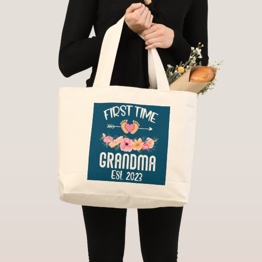 Eerste grootmoeder 2023 New Grandma Grote Tote Bag (Voorkant (product))