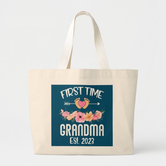 Eerste grootmoeder 2023 New Grandma Grote Tote Bag (Voorkant)