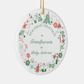 Eerste Grootouders kerstboomgaard Pet handschoenen Keramisch Ornament (Rechts)